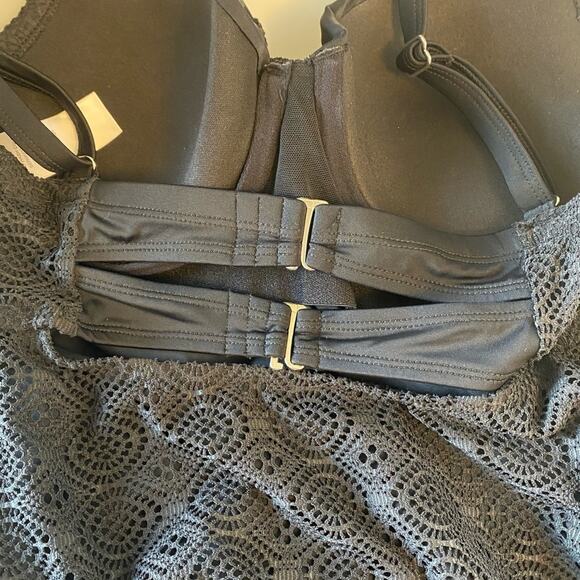 Swimsuits For All Swim Top Mesh Crochet Overlay Tankini Split Fr Underwire 8 - Picture 8 of 11